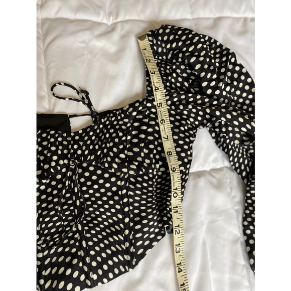 For Love and Lemons Kat Long Sleeve Corset Top Polka Dot XS NWT - Picture 4 of 8